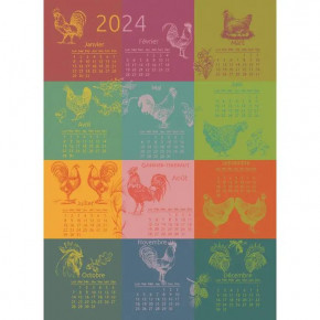 Calendar 2024 Multicolored 100% Cotton Kitchen Towel 22" x 30"