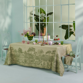 Jardin Spirituel Olive Tablecloth 69" x 120"