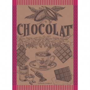 Tasse De Chocolat Fuchsia Kitchen Towel 22" x 30"