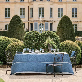 Harmonie Bleu Green Sweet Stain-Resistant 100% Linen Tablecloth 69" x 120"