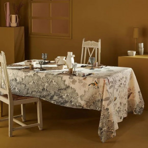 Monochrome Fusain 50% Cotton 50% Linen Tablecloth 61" x 89"