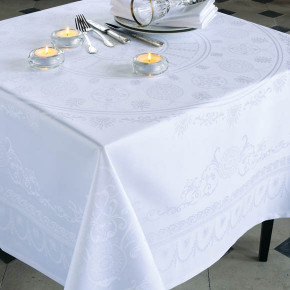 Eloise Diamant Green Sweet Stain-Resistant Cotton Damask Table Linens