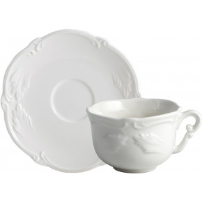 Rocaille White Breakfast Cups & Saucers 13 1/2 Oz, 7 1/4" Dia, Set of 2