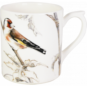 Les Oiseaux De La Foret Mug Goldfinch 8 5/8 Oz - 3 3/4 H