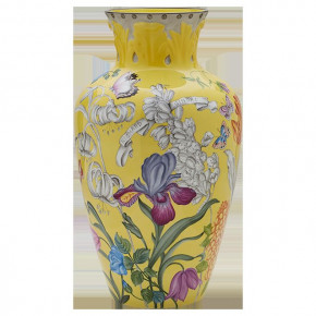 Corona Oro Brillante Giardino Dell'Iris Citrino High Vase H Cm 42 In. 16 1/2 With Decorative Leaf