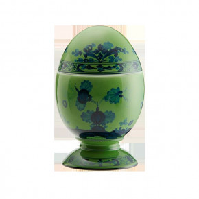 Oriente Italiano Malachite Oggetti Egg With Cover 5 1/4 in