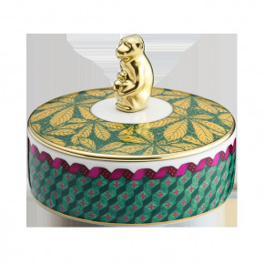 Totem Scimmia Round Box With Cover And Monkey Knob Cm 13