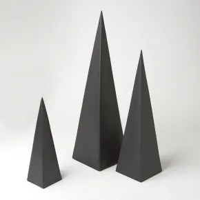 S/3 Pyramid Objet Matte Black (Set of 3 )