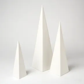 S/3 Pyramid Objet Matte White (Set of 3 )