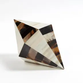 Triangle Cone Box Brown Horn/White Bone