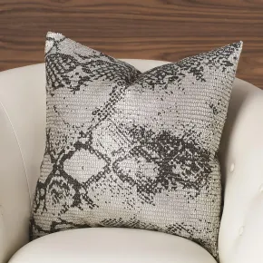 Shimmer Snake Skin Pillow Silver