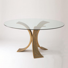 Lotus Dining Table w/60" Glass Top Anti