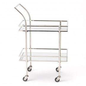 Rectangular Bar Cart w/Mirror Nickel