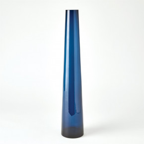 Glass Tower Vase Blue Large