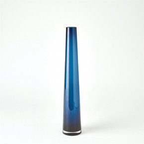 Glass Tower Vase Blue Small