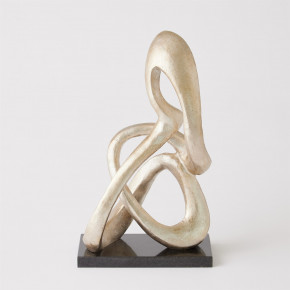 Sitting Loop Sculpture Silver Leaf