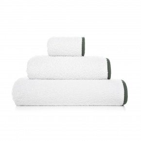 Portobello White/Moss Bath Towels