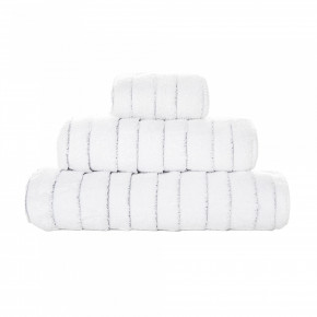 Taormina White/Silver Bath Towels