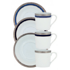 Symphonie Blue/Platinum Espresso Cup & Saucer 12 Cm 5.5 Cl