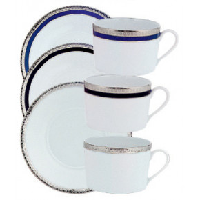 Symphonie Blue/Platinum Cappuccino Cup & Saucer 16.9 Cm 30 Cl