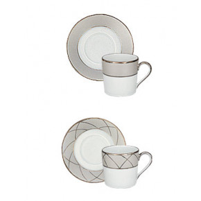 Clair de Lune Uni Grey/Platinum Espresso Cup & Saucer 12 Cm 5.5 Cl