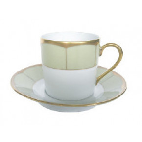 Barbara Barry Illusion Mint/Platinum Coffee Cup & Saucer 12.8 Cm 7.5 Cl