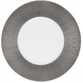 Infini Dark Grey Rim Soup Plate 24 Cm