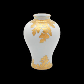 Feuille D'Or White/Gold Small Vase 14.5 Cm (Special Order)
