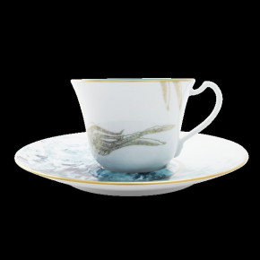 Ocean Blue/Gold XL Cappuccino Cup & Saucer