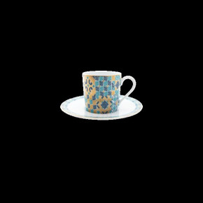 Portofino Blue/Gold Coffee Cup & Saucer