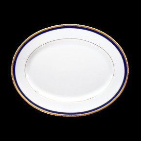 Symphonie Blue/Gold Oval Dish