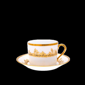 Feuille D'Or White/Gold Teacup And Saucer 14.5 Cm 12 Cl (Special Order)
