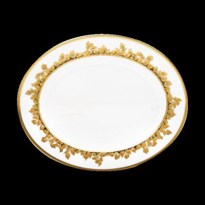 Feuille D'Or White/Gold Oval Dish Large (Special Order)