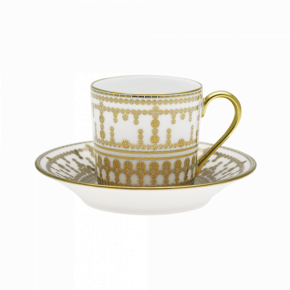 Tiara White/Gold Set Of 4 Coffee Cups Saucers (Special Order)