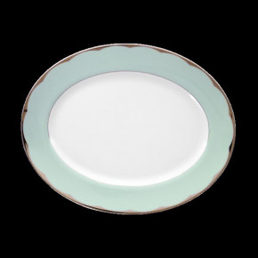 Barbara Barry Illusion Mint/Platinum Oval Dish