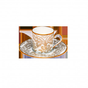 Damasse White/Gold Coffee Cup & Saucer 12.8 Cm 7.5 Cl