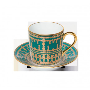 Tiara Peacock Blue/Gold Coffee Cup & Saucer 12.8 Cm 7.5 Cl (Special Order)