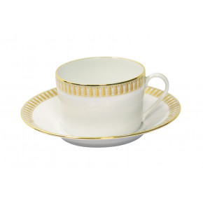 Plumes White/Gold Teacup And Saucer 15 Cm 14 Cl