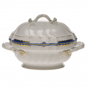 Princess Victoria Blue Tureen With Branch 2 Qt 9.5 in H