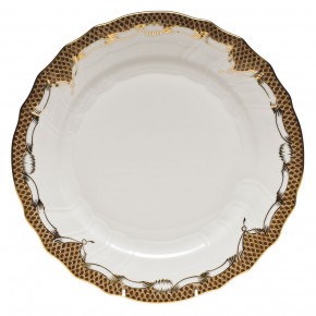 Fish Scale Brown Dinner Plate 10.5 in D