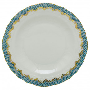 Fish Scale Turquoise Dessert Plate 8.25 in D