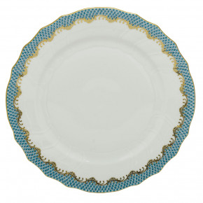 Fish Scale Turquoise Dinner Plate 10.5 in D