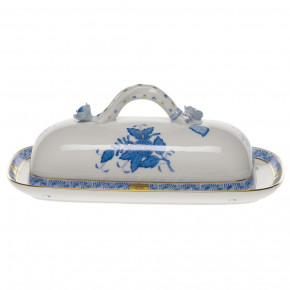 Chinese Bouquet Blue Butter Dish With Branch 8.5 in L