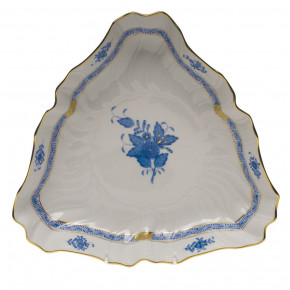 Chinese Bouquet Blue Triangle Dish 9.5 in L