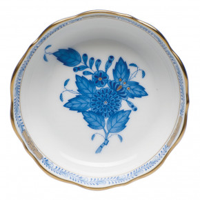 Chinese Bouquet Blue Mini Scalloped Dish 3.25 in L X 0.75 in H