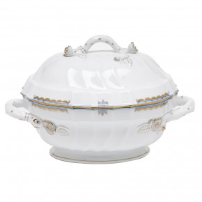 Princess Victoria Light Blue Tureen With Branch 2 Qt 9.5 in H