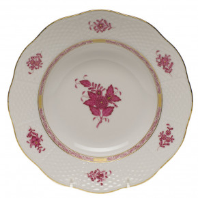 Chinese Bouquet Raspberry Rim Soup Plate 8 in D