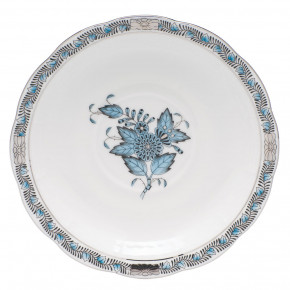 Chinese Bouquet Turquoise & Platinum Tea Saucer 6 in D