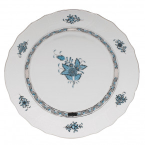 Chinese Bouquet Turquoise & Platinum Dinner Plate 10.5 in D