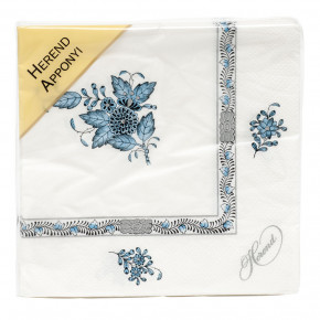 Chinese Bouquet Turquoise & Platinum Paper Napkins Pack Of 20 Individual Napkin 6.5 in Sq